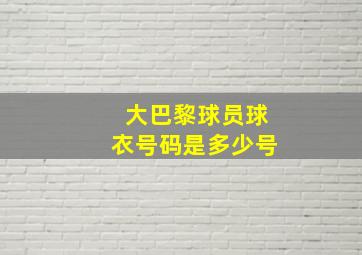 大巴黎球员球衣号码是多少号