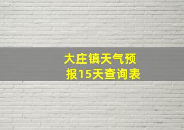 大庄镇天气预报15天查询表