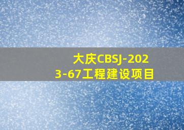 大庆CBSJ-2023-67工程建设项目