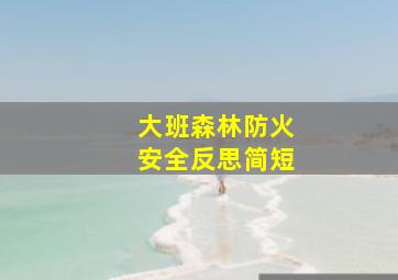 大班森林防火安全反思简短