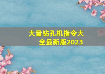 大量钻孔机指令大全最新版2023