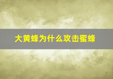 大黄蜂为什么攻击蜜蜂