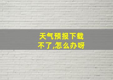 天气预报下载不了,怎么办呀