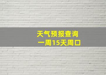 天气预报查询一周15天周口