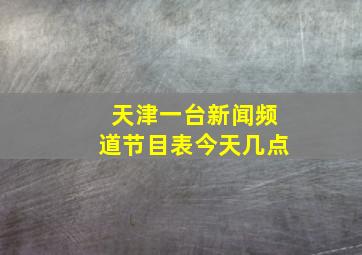 天津一台新闻频道节目表今天几点