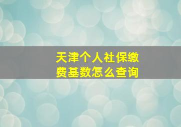 天津个人社保缴费基数怎么查询