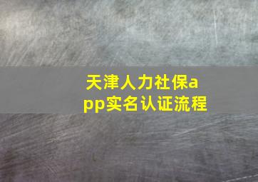 天津人力社保app实名认证流程