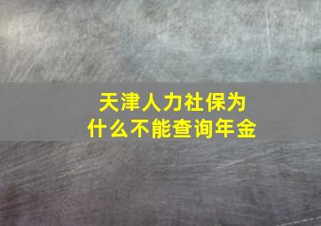 天津人力社保为什么不能查询年金