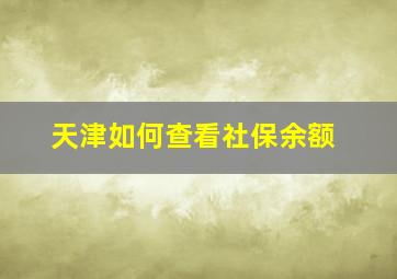 天津如何查看社保余额