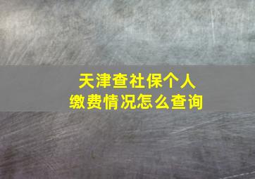 天津查社保个人缴费情况怎么查询