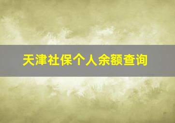 天津社保个人余额查询