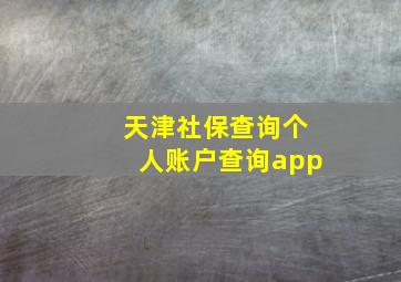 天津社保查询个人账户查询app