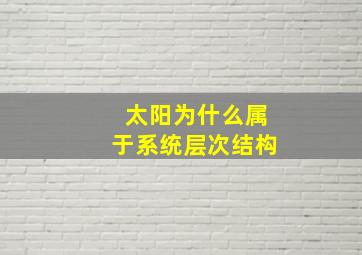 太阳为什么属于系统层次结构