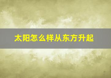 太阳怎么样从东方升起