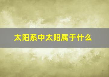 太阳系中太阳属于什么