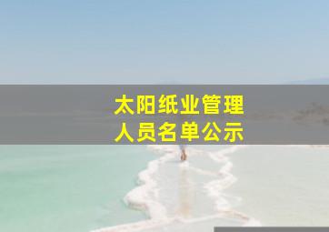 太阳纸业管理人员名单公示