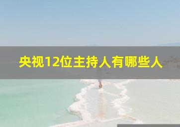 央视12位主持人有哪些人