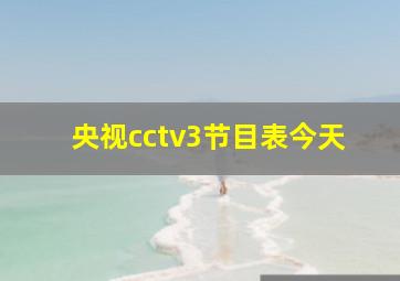 央视cctv3节目表今天