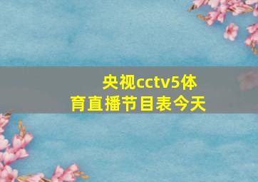 央视cctv5体育直播节目表今天