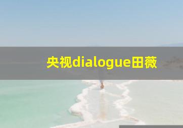 央视dialogue田薇