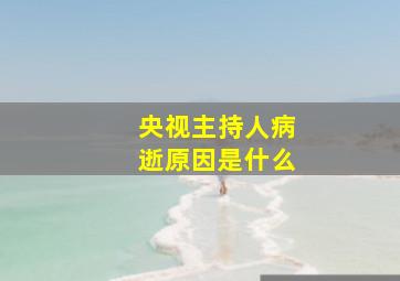 央视主持人病逝原因是什么