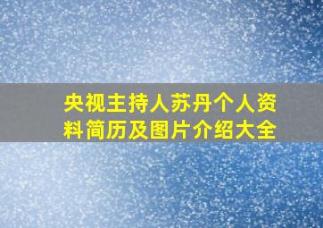 央视主持人苏丹个人资料简历及图片介绍大全