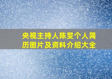 央视主持人陈旻个人简历图片及资料介绍大全