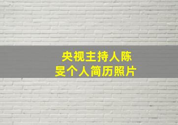 央视主持人陈旻个人简历照片