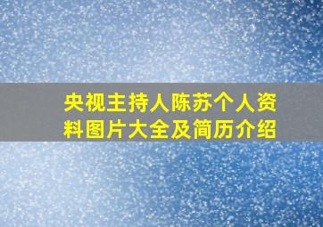 央视主持人陈苏个人资料图片大全及简历介绍