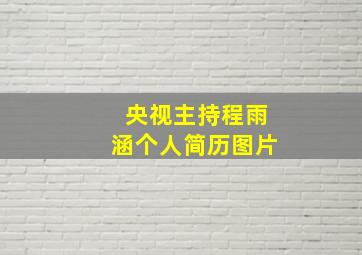 央视主持程雨涵个人简历图片