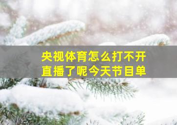 央视体育怎么打不开直播了呢今天节目单