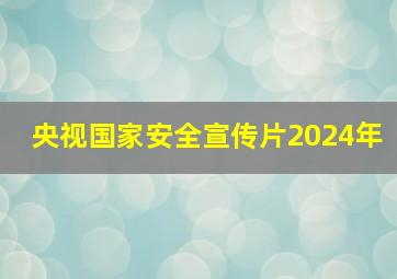 央视国家安全宣传片2024年