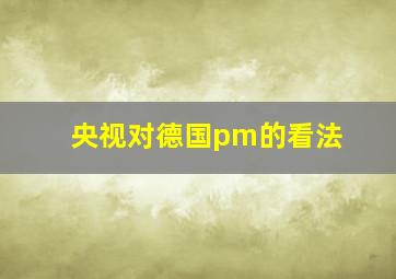 央视对德国pm的看法