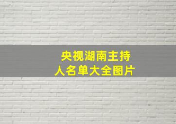 央视湖南主持人名单大全图片