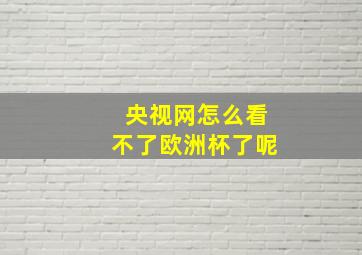 央视网怎么看不了欧洲杯了呢