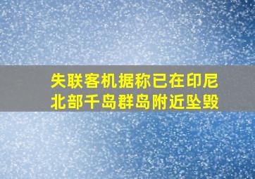 失联客机据称已在印尼北部千岛群岛附近坠毁