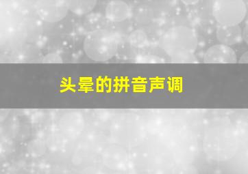 头晕的拼音声调