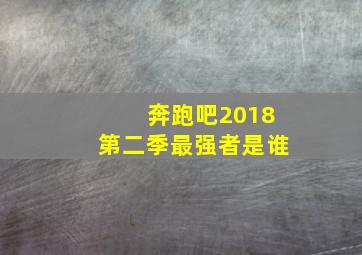 奔跑吧2018第二季最强者是谁