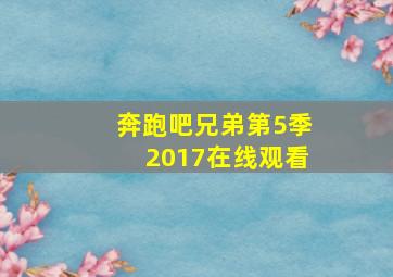 奔跑吧兄弟第5季2017在线观看