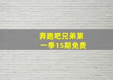 奔跑吧兄弟第一季15期免费