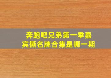 奔跑吧兄弟第一季嘉宾撕名牌合集是哪一期