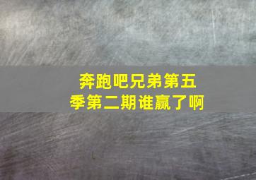 奔跑吧兄弟第五季第二期谁赢了啊