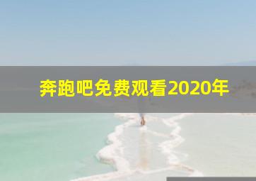 奔跑吧免费观看2020年