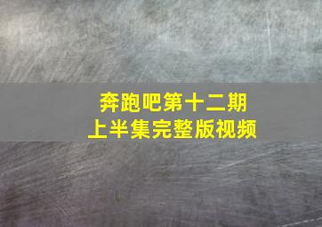 奔跑吧第十二期上半集完整版视频