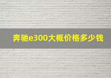 奔驰e300大概价格多少钱