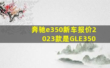 奔驰e350新车报价2023款是GLE350