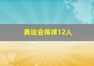 奥运会排球12人