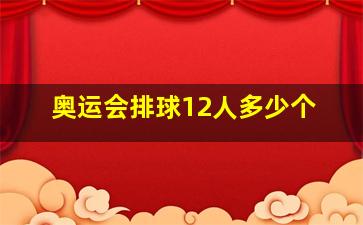 奥运会排球12人多少个