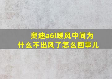 奥迪a6l暖风中间为什么不出风了怎么回事儿