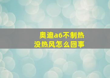 奥迪a6不制热没热风怎么回事